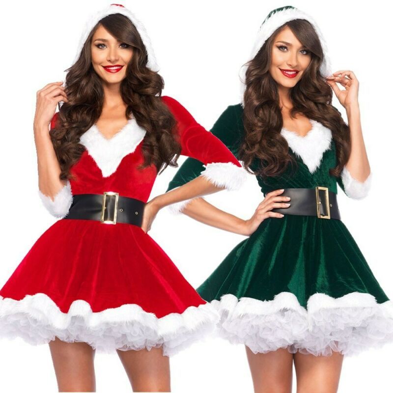 Women’s Christmas Santa Hoodie Cosplay Dress