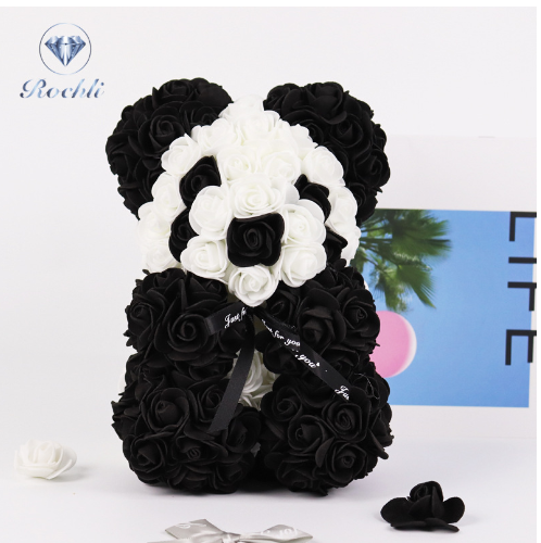 Valentine's Day Gift Rose Bear Eternal Flower Rose Teddy Bear PE Foam Bear 25cm Valentines Day