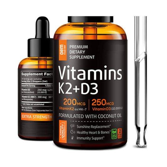 Supplement Liquid Vitamin D3 + K2 Vitamin Drops